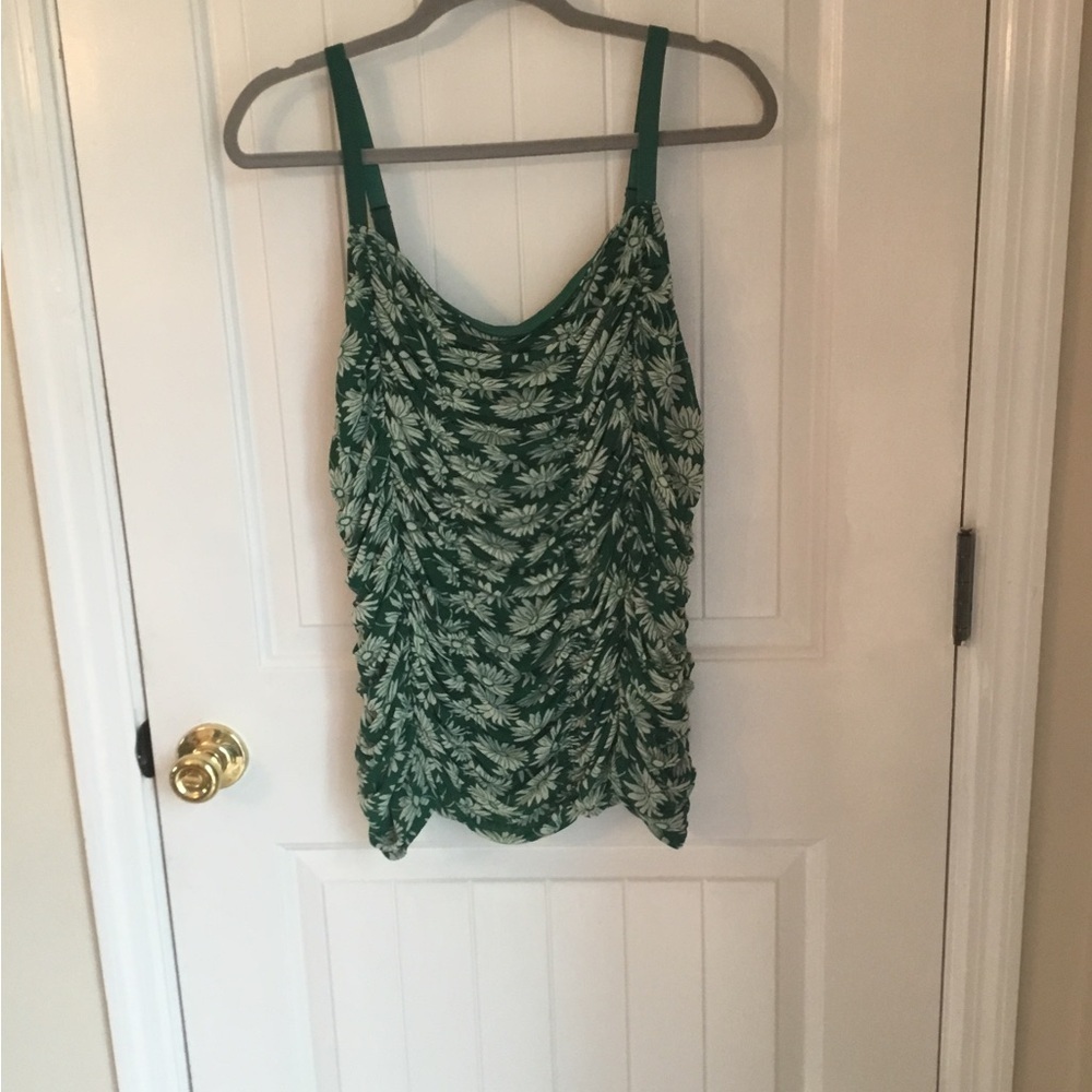 Torrid Green and White Floral Camisole Size 3